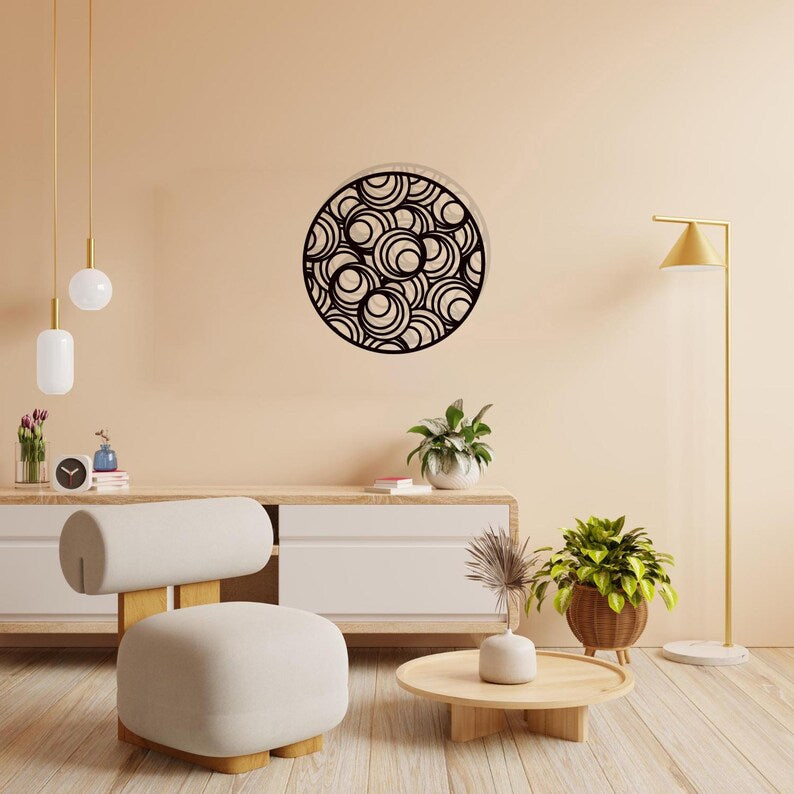Modern Circular Wooden Wall Art for Bedroom Decor