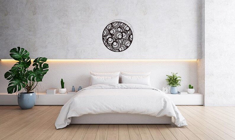 Modern Circular Wooden Wall Art for Bedroom Decor