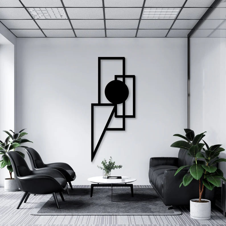 Black Wooden Wall Decor for Living Room or Office