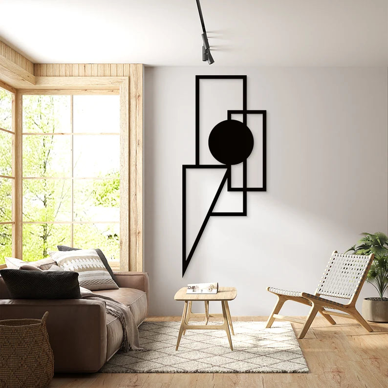 Black Wooden Wall Decor for Living Room or Office