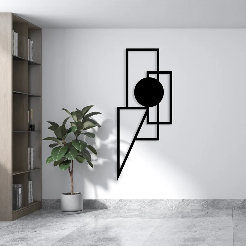 Black Wooden Wall Decor for Living Room or Office