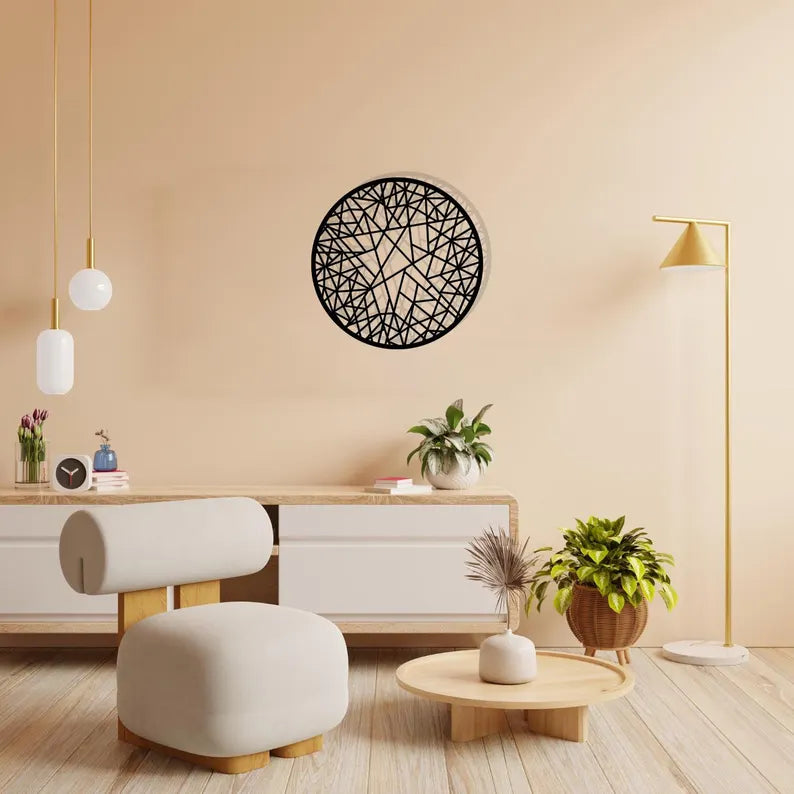 Modern Stars Circular Wooden Wall Art