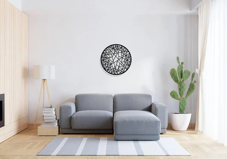 Modern Stars Circular Wooden Wall Art