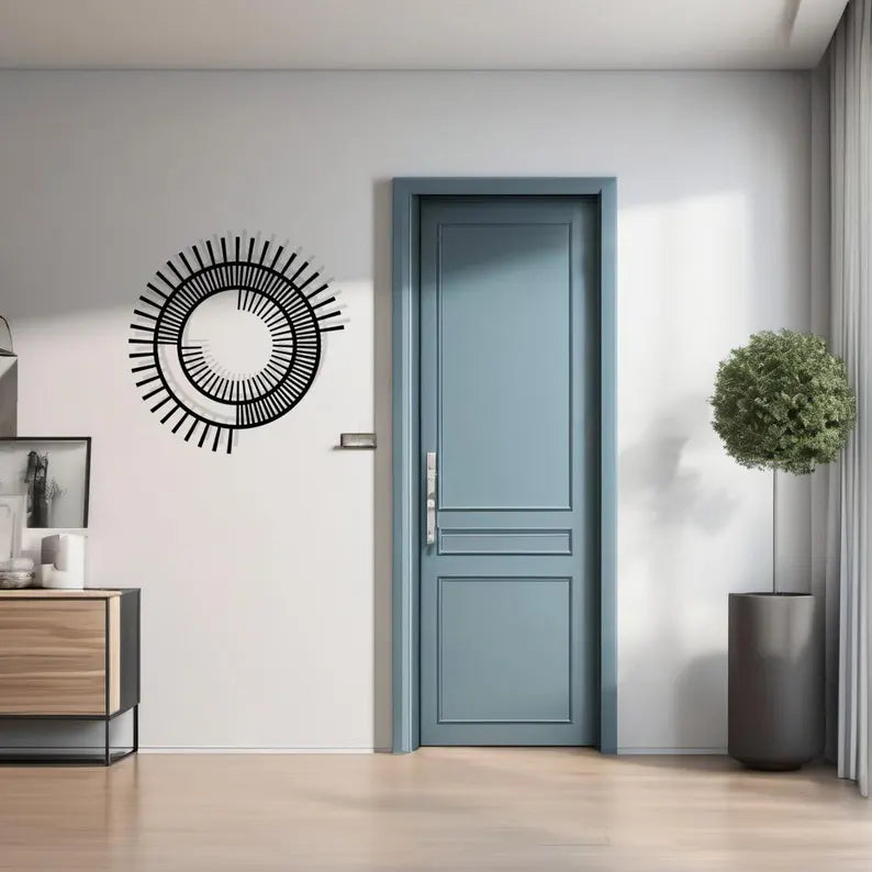 Modern Minimalist Black Ring shape Wood Wall Art Decor