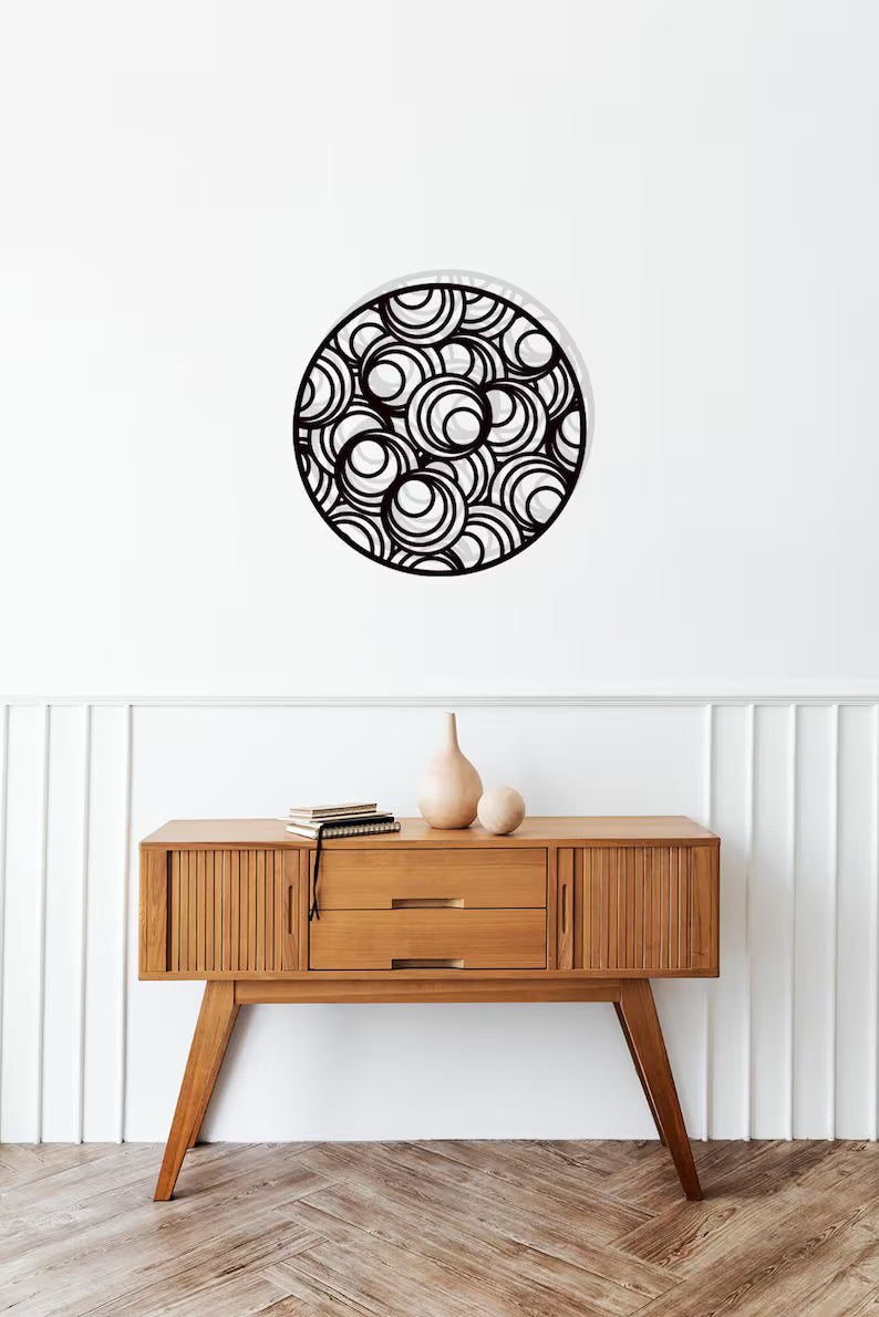 Modern Circular Wooden Wall Art for Bedroom Decor