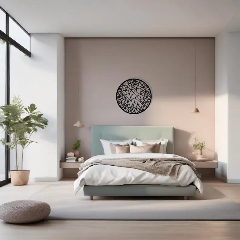 Modern Stars Circular Wooden Wall Art