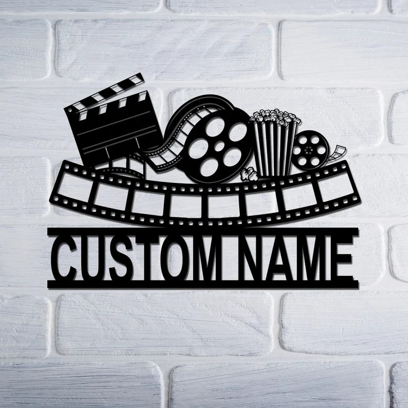 Personalized Home Cinema Wooden Signage