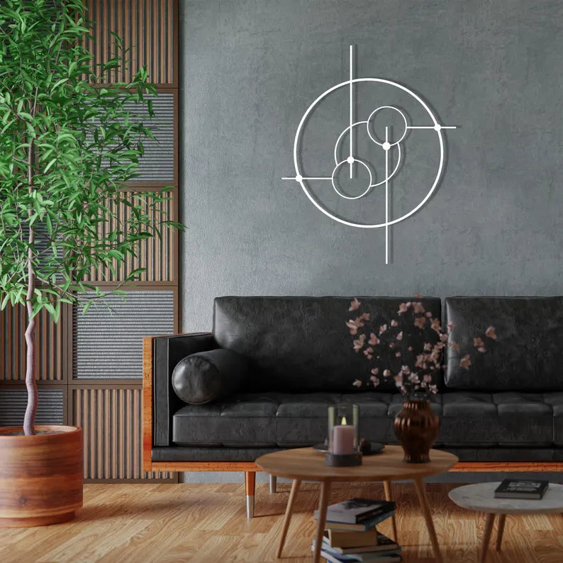 Stylish Living Ring Pattern Room Wooden Wall Art