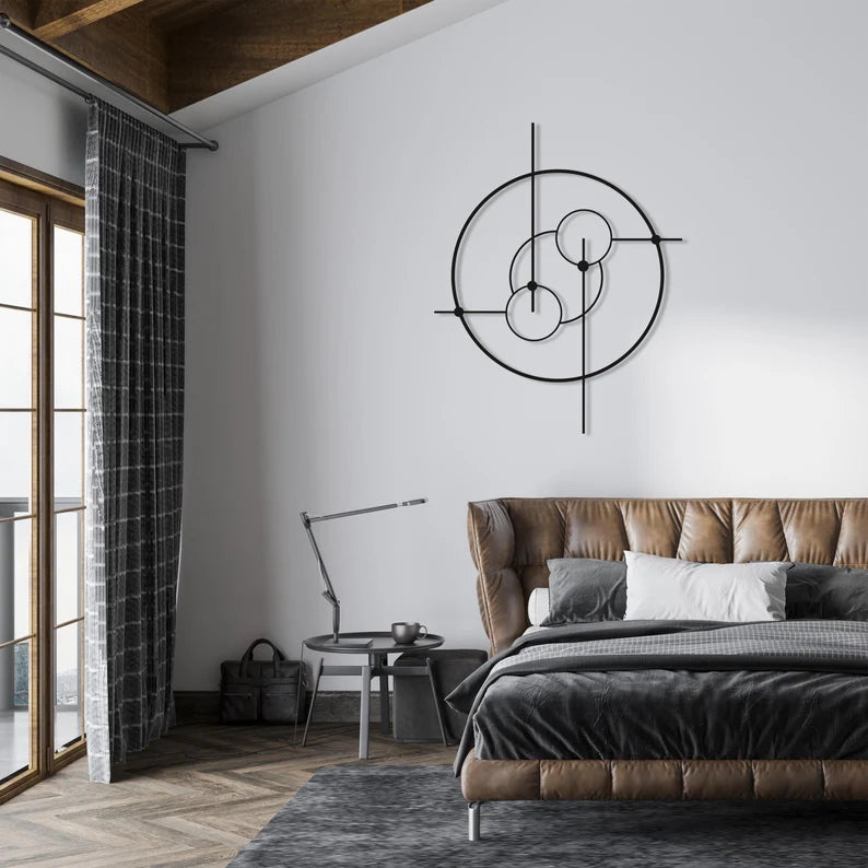 Stylish Living Ring Pattern Room Wooden Wall Art