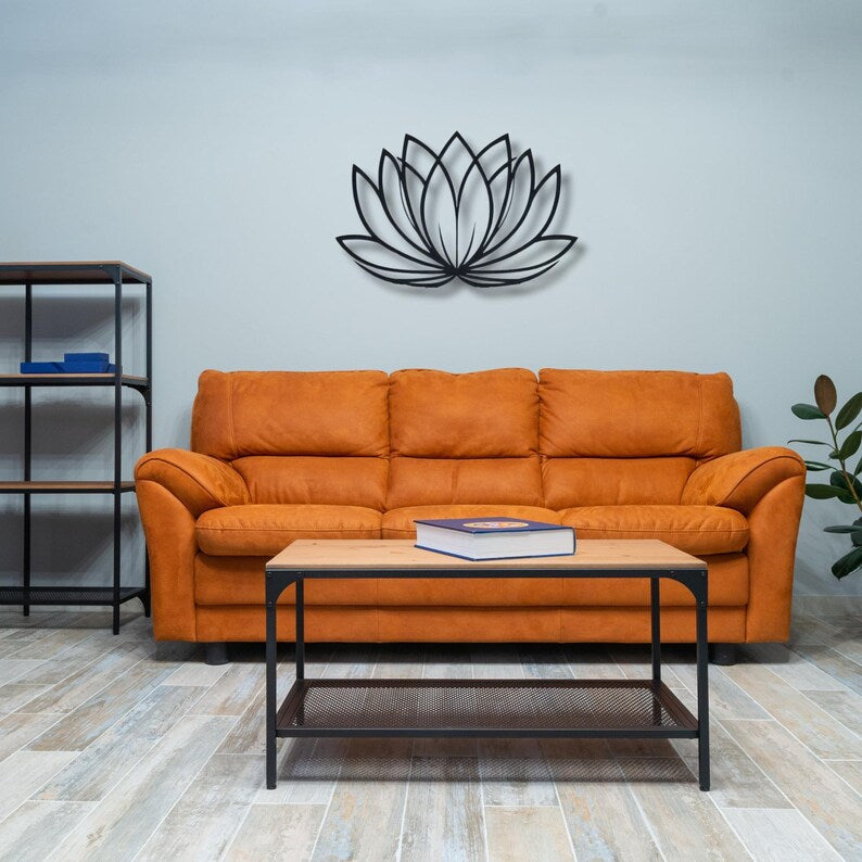 Minimalist Lotus Flower Wood Wall Art