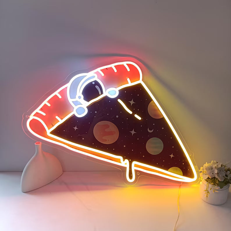 Pizza Astronaut Digital Printed LED Neon Sign