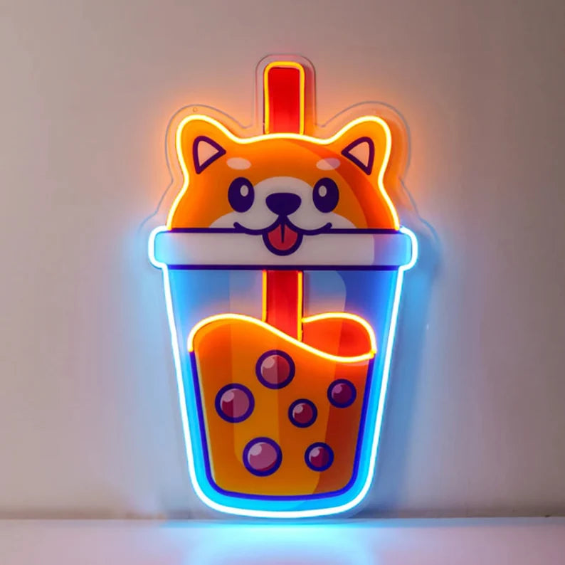 Custom Digital Printing Coffee Cup Neon Light Sign