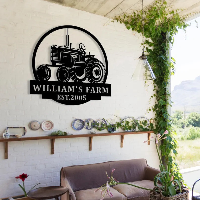 Customized Wooden Tractor Sign