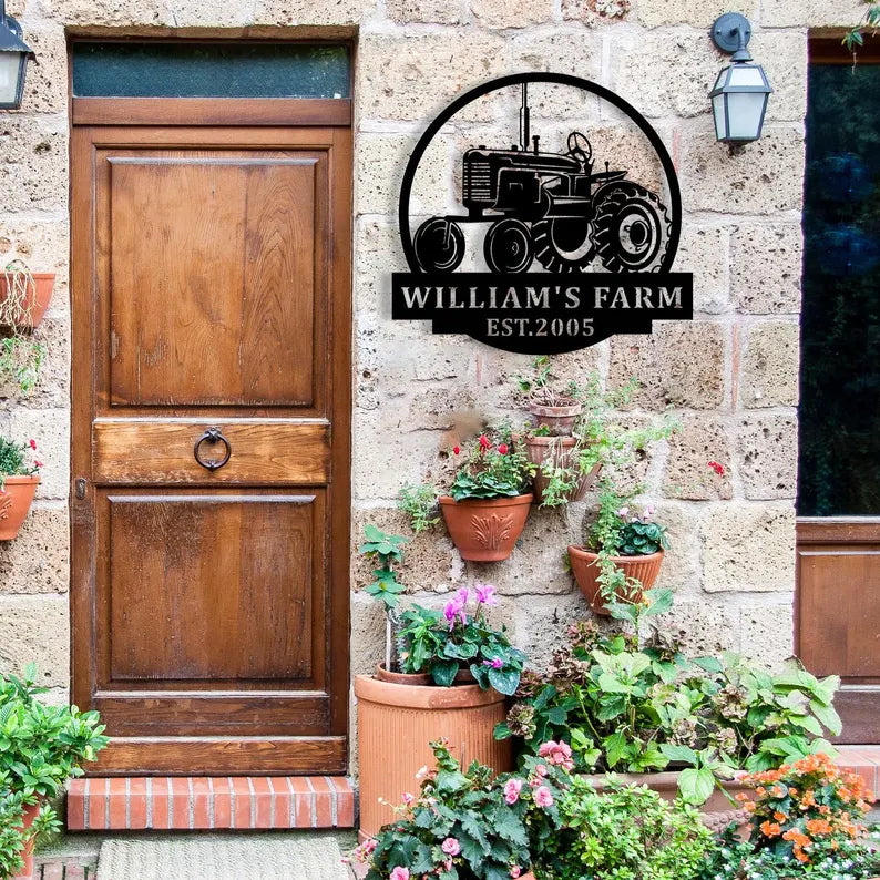 Customized Wooden Tractor Sign