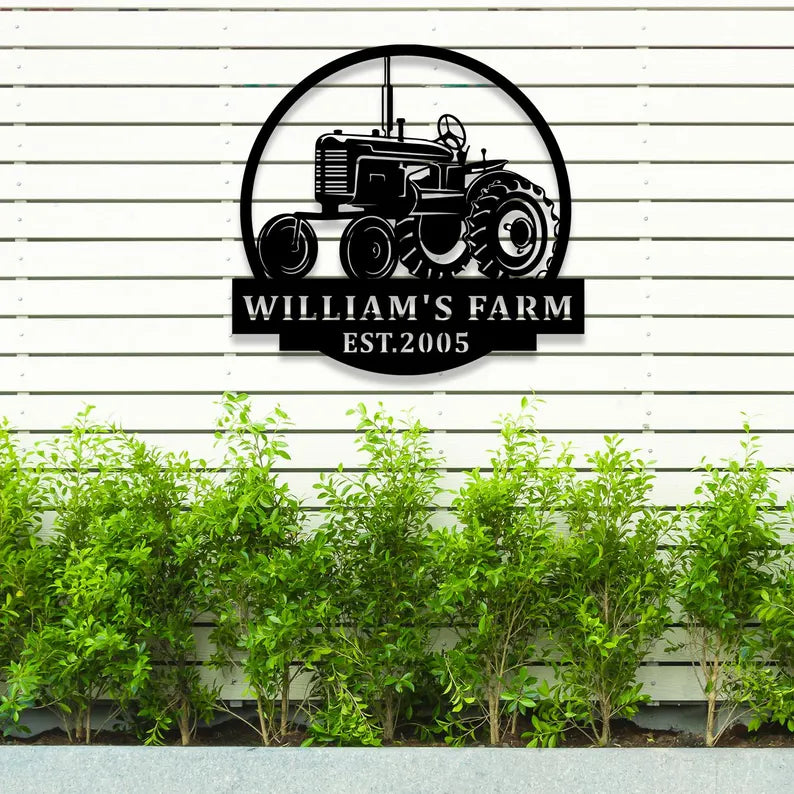 Customized Wooden Tractor Sign