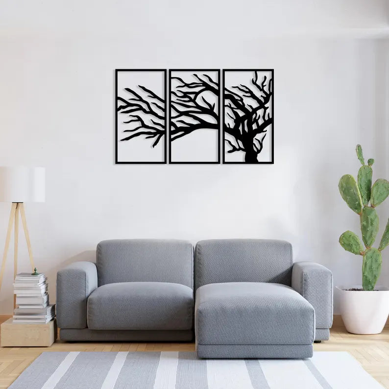 Tree Divide 3 column Wooden Wall Art