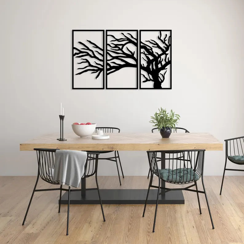 Tree Divide 3 column Wooden Wall Art