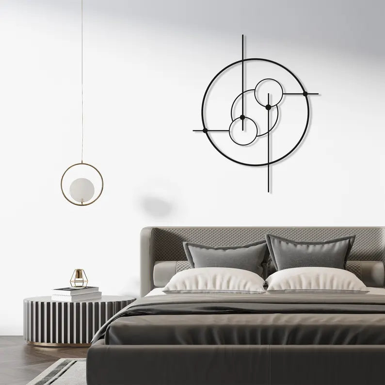 Stylish Living Ring Pattern Room Wooden Wall Art