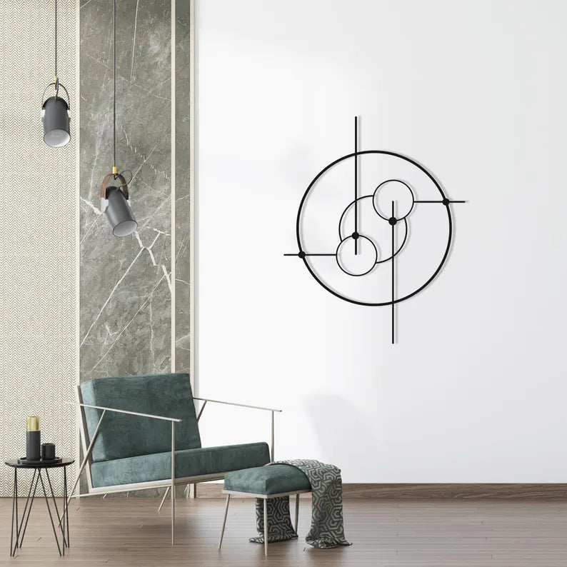 Stylish Living Ring Pattern Room Wooden Wall Art