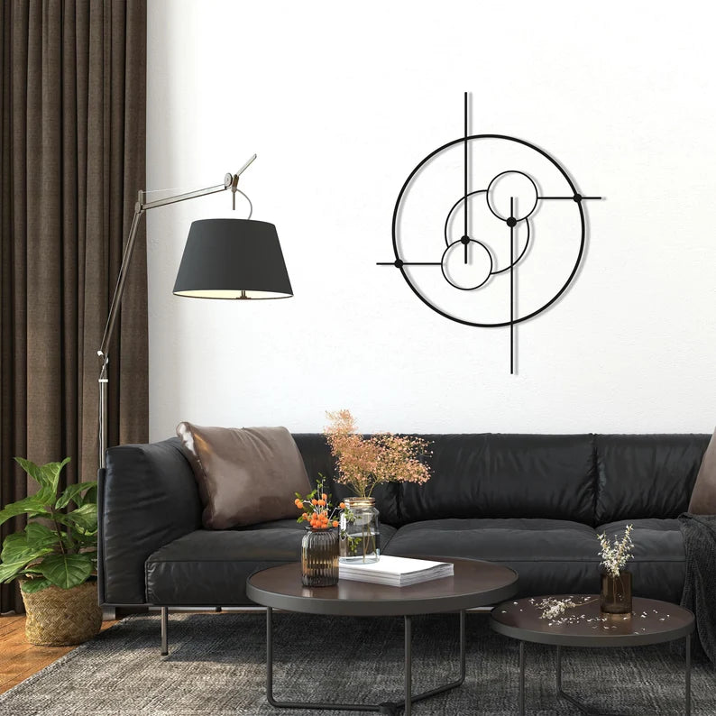 Stylish Living Ring Pattern Room Wooden Wall Art