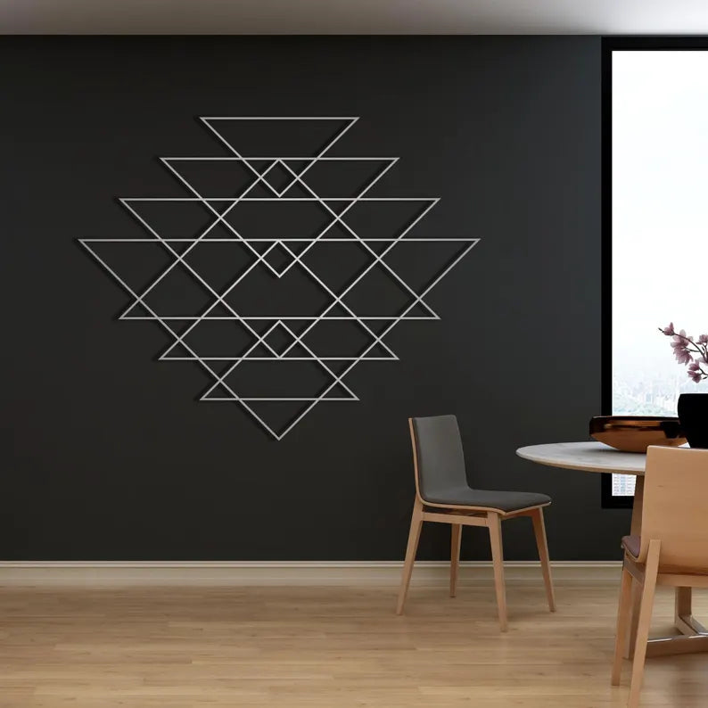 Geometric Triangles Wooden Wall Art