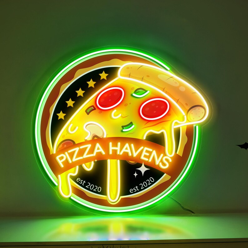 Custom Pizza Havens Digital LED Neon Sign