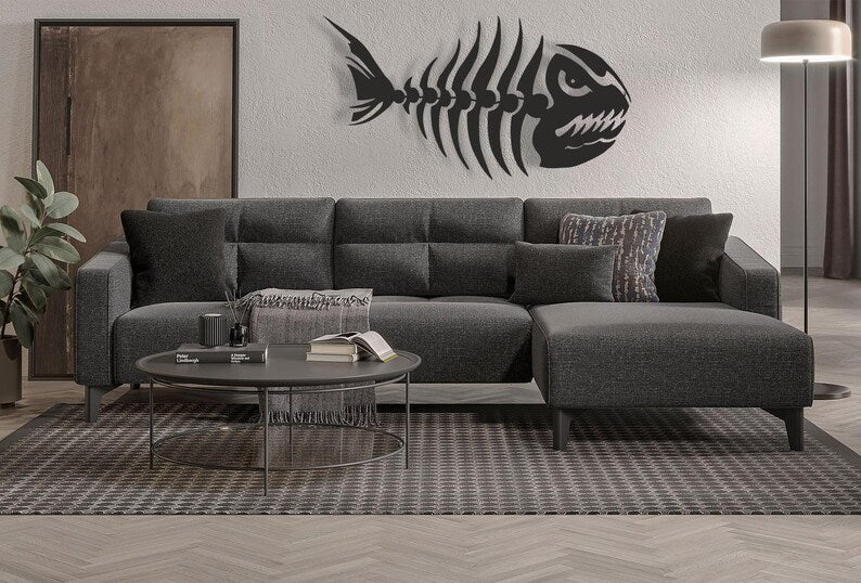 Wooden Fish Skeleton Wall Decor