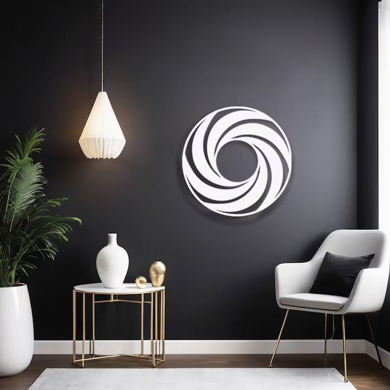 Abstract Spiral Wooden Wall Art