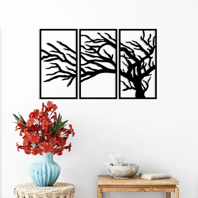 Tree Divide 3 column Wooden Wall Art