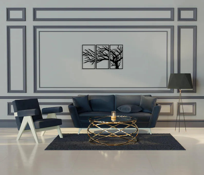 Tree Divide 3 column Wooden Wall Art