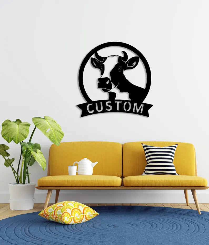 Custom Wooden Cow Name Sign