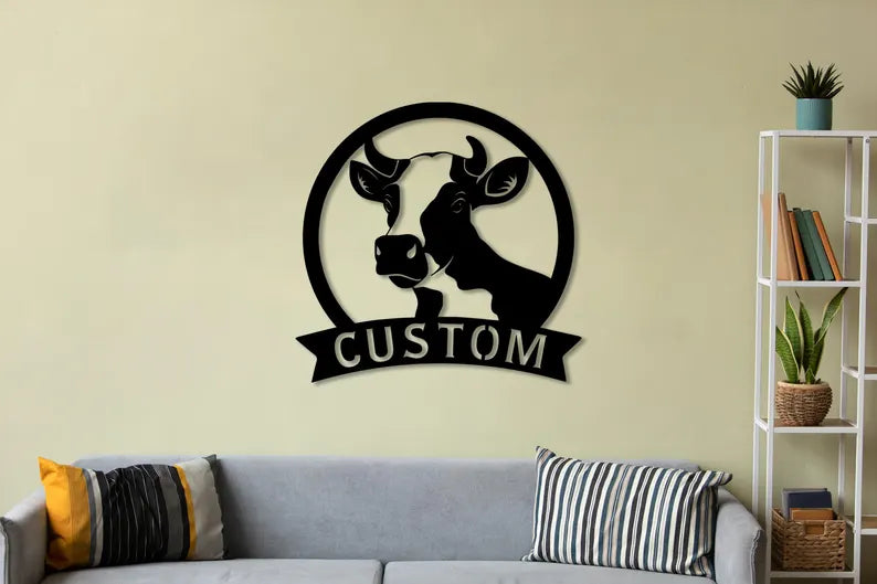 Custom Wooden Cow Name Sign