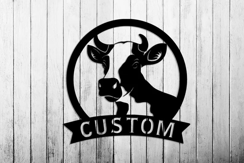Custom Wooden Cow Name Sign