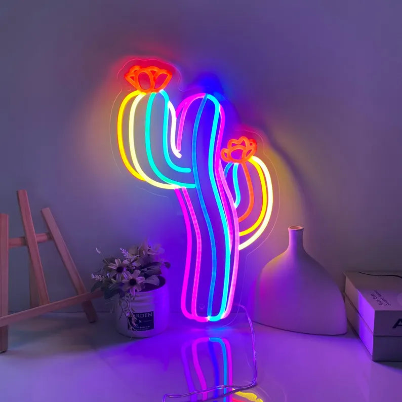 Colorful Cactus Neon Led Sign