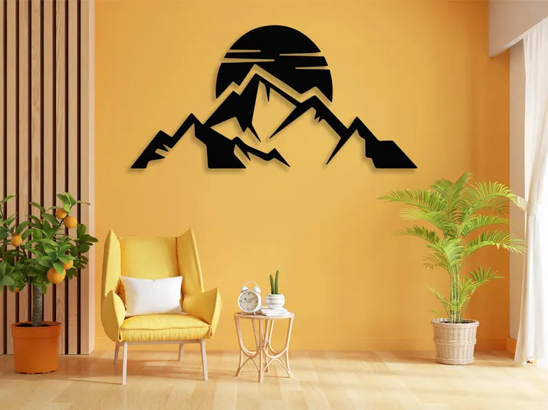Moon Mountain Wooden Wall Decor