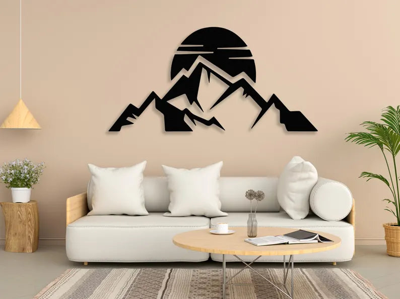 Moon Mountain Wooden Wall Decor