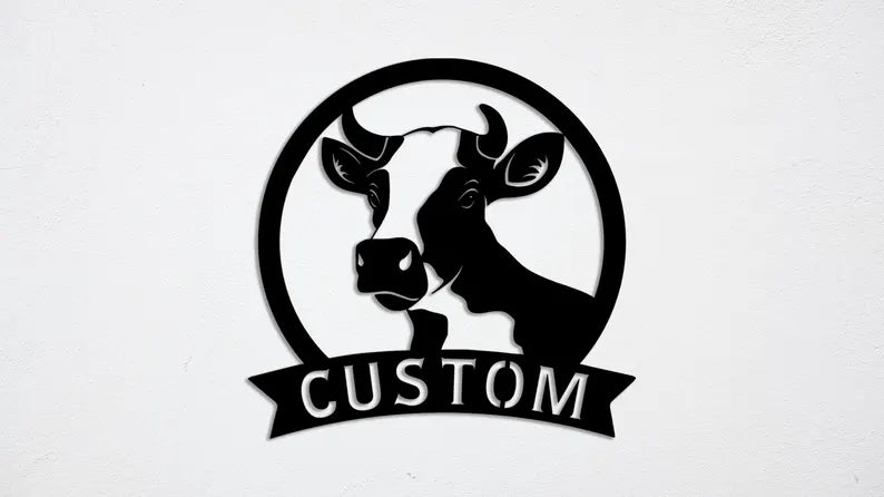 Custom Wooden Cow Name Sign