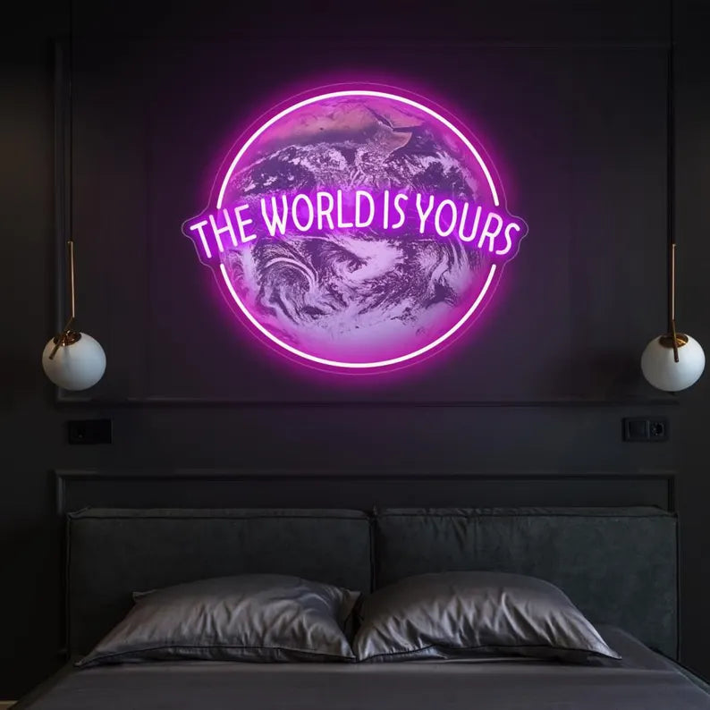 The World is Yours Neon Sign: Digital Printing LED Light