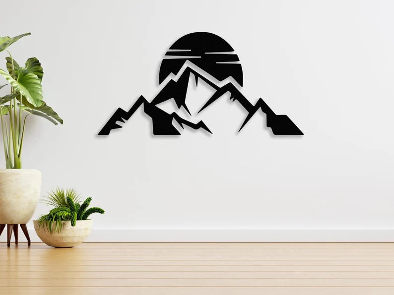 Moon Mountain Wooden Wall Decor