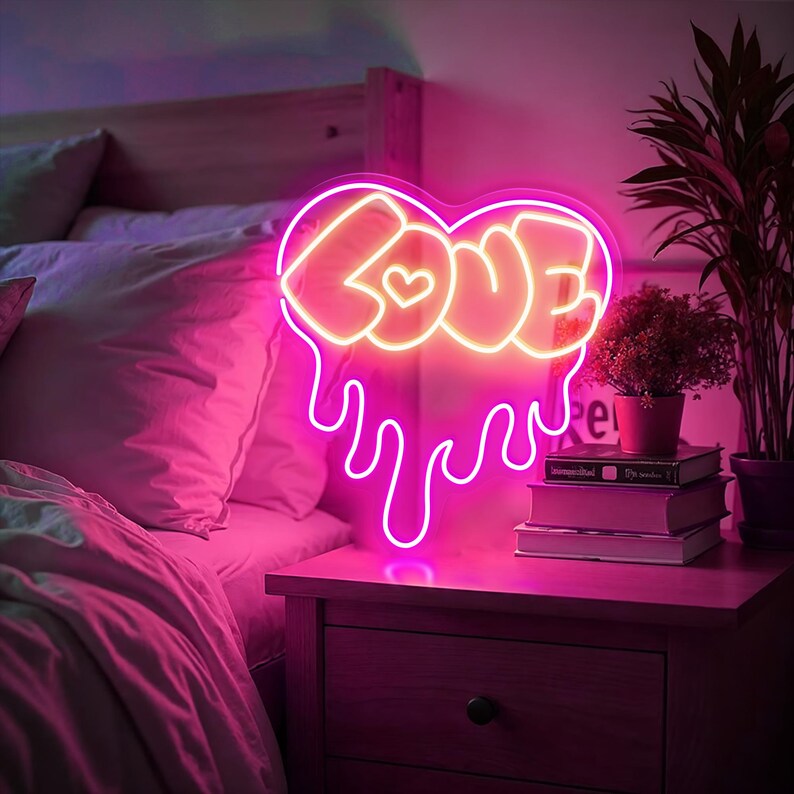 Bleeding Heart Love Neon Sign Personalized Gift