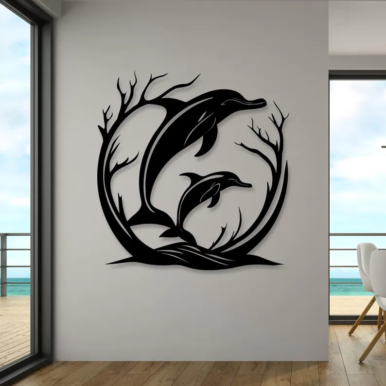 Dolphin Wooden Wall Art