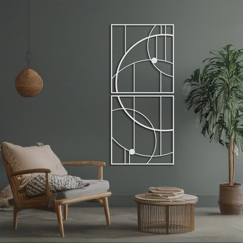 Mid Century Decor Abstract Wooden Wall Sculpture Decor