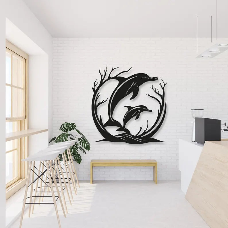 Dolphin Wooden Wall Art
