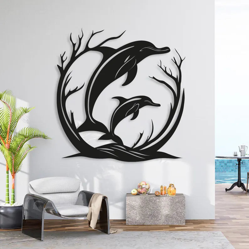 Dolphin Wooden Wall Art