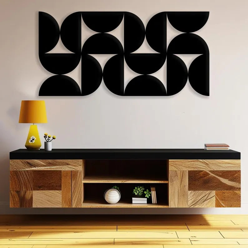 Half Circles Abstract 3D Wall Art