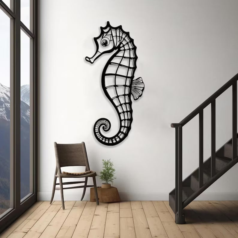 Seahorse Wooden Wall Art for Beach House Decor