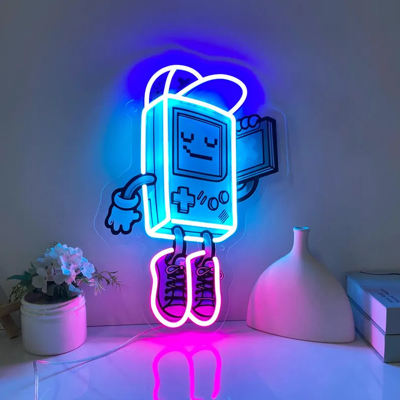 Gameboy Digital Neon Acrylic Artwork Decor
