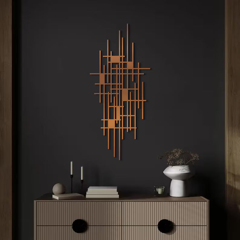 Mid Century Decor Abstract Wood Wall Sculpture