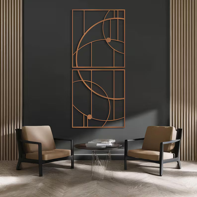 Mid Century Decor Abstract Wooden Wall Sculpture Decor