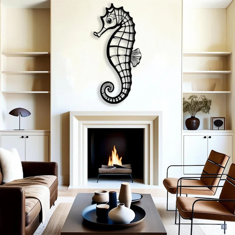 Seahorse Wooden Wall Art for Beach House Decor